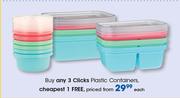 Clicks Plastic Containers-Each