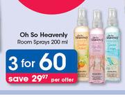 Oh So Heavenly Room Sprays-3x200ml Per Offer