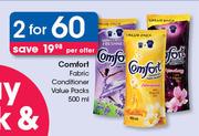 Comfort Fabric Conditioner Value Packs-2x500ml Per Offer