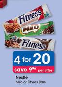 Nestle Milo Or Fitness Bars-4x Per Offer
