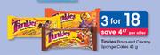 Tinkies Flavoured Creamy Sponge Cakes-3x45g Per Offer