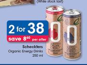 Scheckters Organic Energy Drinks-2x250ml Per Offer
