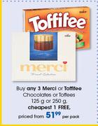 Merci Or Toffifee Chocolates Or Toffees-125g Or 250g Per Pack 