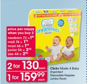 Clicks Made 4 Baby Dryprotect Disposable Nappies Value Pack-Each