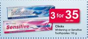 Clicks Whitening Or Sensitive Toothpaste-3 x 110g