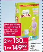 Clicks Made 4 Baby Pants Jumbo Pack-Each