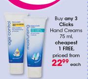 Clicks Hand Creams-75ml Each