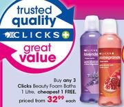 Clicks Beauty Foam Baths-1Ltr Each
