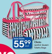 Clicks Lipsticks Queen Toiletry Bags-Each