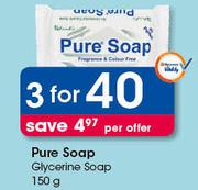 Pure Soap Glycerine Soap-3 x 150g