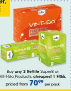 Revite Super B Or Vit-T-Go Products-Per Pack