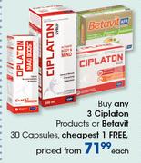 Ciplaton Products Or Betavali 30 Capsules-Each