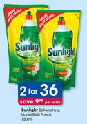 Sunlight Dishwashing Liquid Refill Pouch-2 x 750ml