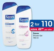 Sanex Shower Gel-2 x 750ml