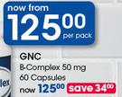 GNC B-Complex 50 mg-60 Capsules Per Pack