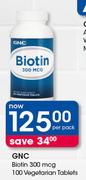 GNC Biotin 300 mcg-100 Vegetarian Tablets Per Pack
