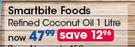 Smartbite Foods Refined Coconut Oil-1Ltr Each