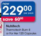 Nutritech Thermotech Burn 8 Or For Her 120 Capsules-Per Pack