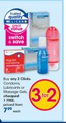 Clicks Condoms, Lubricants Or Massage Gels-Each