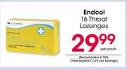 Endcol 16 Throat Lozenges-Per Pack