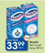 Benylin Wet Cough Syrup-100ml Each