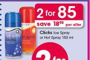 Clicks Ice Spray Or Hot Spray-150ml-For 2