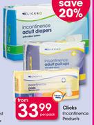Clicks Incontinence Products-Per Pack