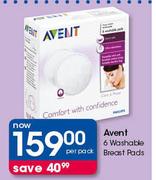 Avent 6 Washable Breast Pads-Per Pack