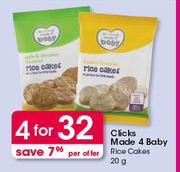 Clicks Made 4 Baby Rice Cakes-4X20g