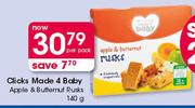 Clicks Made 4 Baby Apple & Butternut Rusks-140g Per Pack