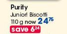 Purity Junior Biscotti-110g Per Pack