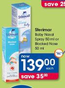 Sterimar Baby Nasal Spray-50ml Or Blocked Nose-50ml Each