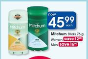 Mitchum Sticks Women Or Men-76g Each