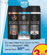 Axe Body Sprays For Men-150ml Each