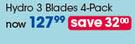 Schick Hydro 3 Blades-4 Pack Each