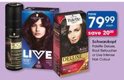 Schwarzkopf Palette Deluxe, Roof Retoucher Or Live Intense Hair Colour-Each