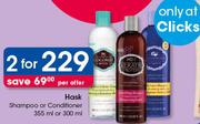 Hask Shampoo Or Conditioner 355ml Or 300ml-For 2 Per Offer