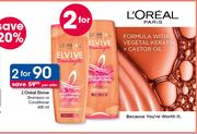 L'Oreal Elvive Shampoo Or Conditioner-2 x 400ml