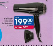 Safeway 2200 Watt DC Hairdryer JA 2852-Each
