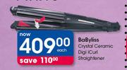 BaByliss Crystal Ceramic Digi iCurl Straightener-Each