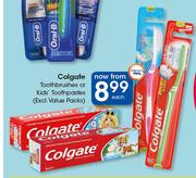 Colgate Toothbrushes Or Kids Toothpastes(Excl.Value Packs)-Each