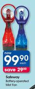 Safeway Battery-Operated Mist Fan-Each