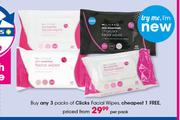 Clicks Facial Wipes-Per Pack