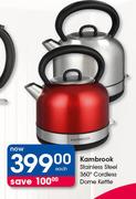 Kambrook Stainless Steel 360 Degree Cordless Dome Kettle-Each