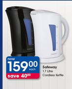 Safeway 1.7 Litre Cordless Kettle-Each