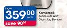 Kambrook Aspire 600 Watt Glass Jug Blender-Each