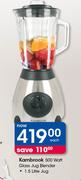 Kambrook 500 Watt Glass Jug Blender-Each
