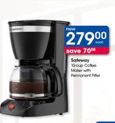 Safeway 10-Cup Coffee Maker With Permanent Filter-Each