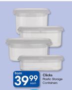 Clicks Plastic Storage Containers-Each