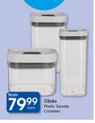 Clicks Plastic Square Canisters-Each